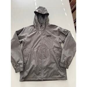 Columbia Helvetia Heights Jacket Mens Size Small Gray Hooded Waterproof Fleece